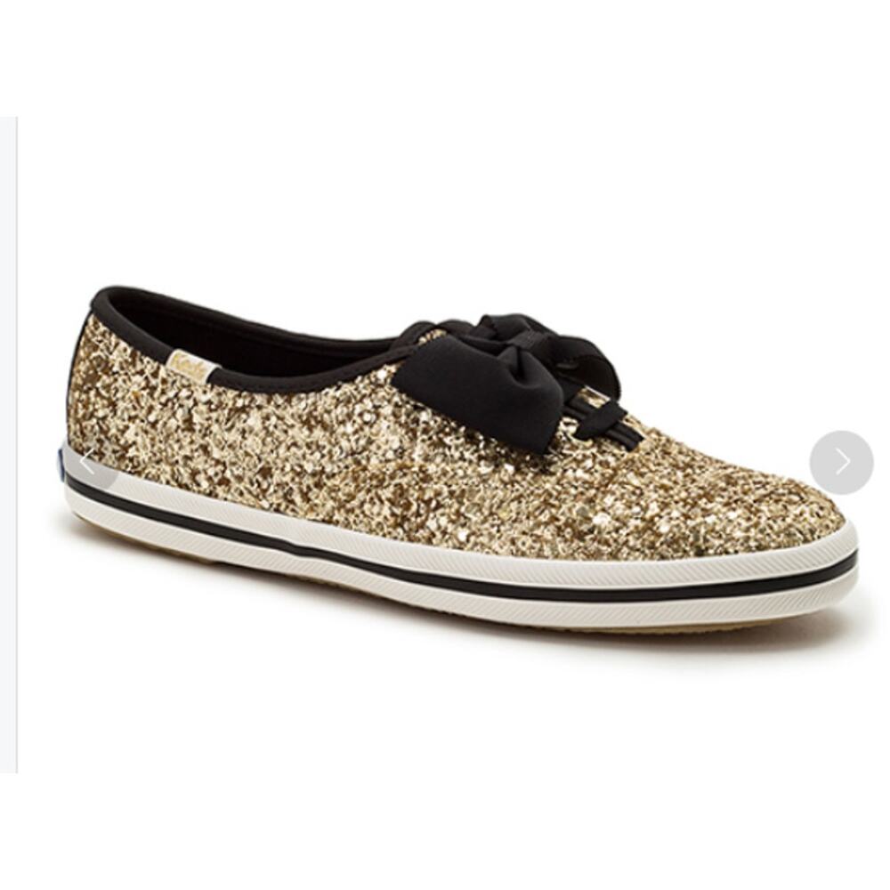 Keds x Kate Spade New York Champion Glitter Sneakers Gold Women's Size 6.5